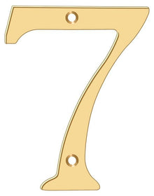 Deltana RN6-7 6" Numbers; Solid Brass; Lifetime Brass Finish.
