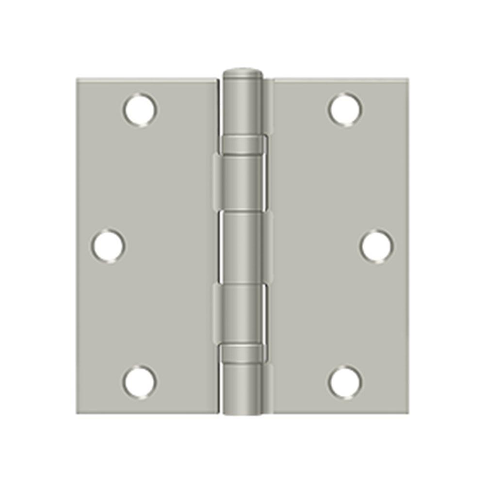 Deltana S35BBU15-R 3-1/2" x 3-1/2" Square Corner Ball Bearing Hinge Satin Nickel Finish.
