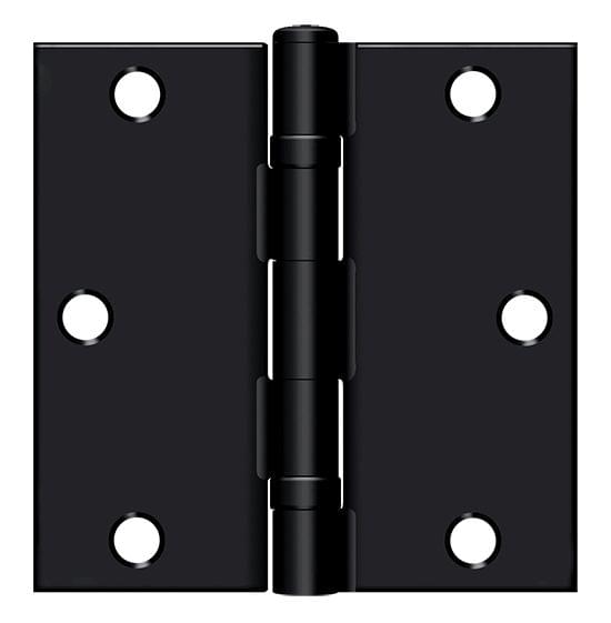 Deltana S35BBU1B-R 3-1/2" x 3-1/2" Square Corner Ball Bearing Hinge Paint Black Finish.