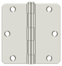 Deltana S35R414 3-1/2" x 3-1/2" x 1/4" Radius Hinge; Residential Thickness; Bright Nickel Finish.