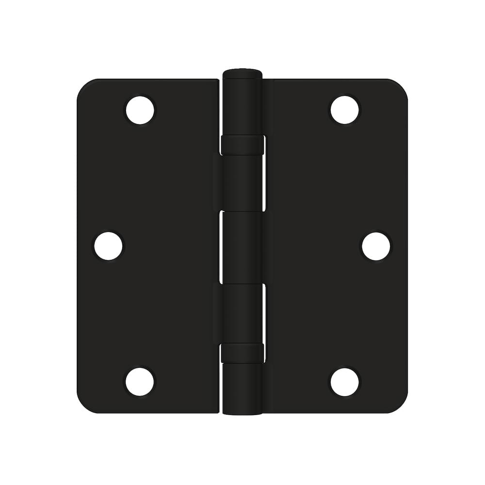 Deltana S35R4BB1B 3-1/2" x 3-1/2" x 1/4" Radius Hinge; Ball Bearing; Paint Black Finish.