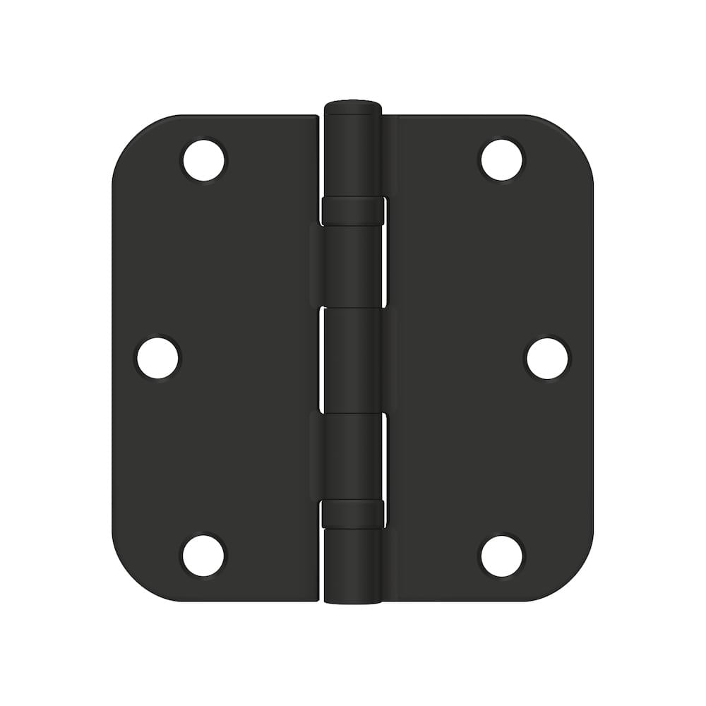 Deltana S35R5BB1B 3-1/2" x 3-1/2" x 5/8" Radius Hinge; Ball Bearing Paint Black Finish.