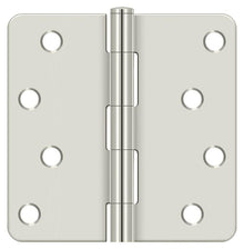 Deltana S44R414 4" x 4" x 1/4" Radius Hinge; Bright Nickel Finish.