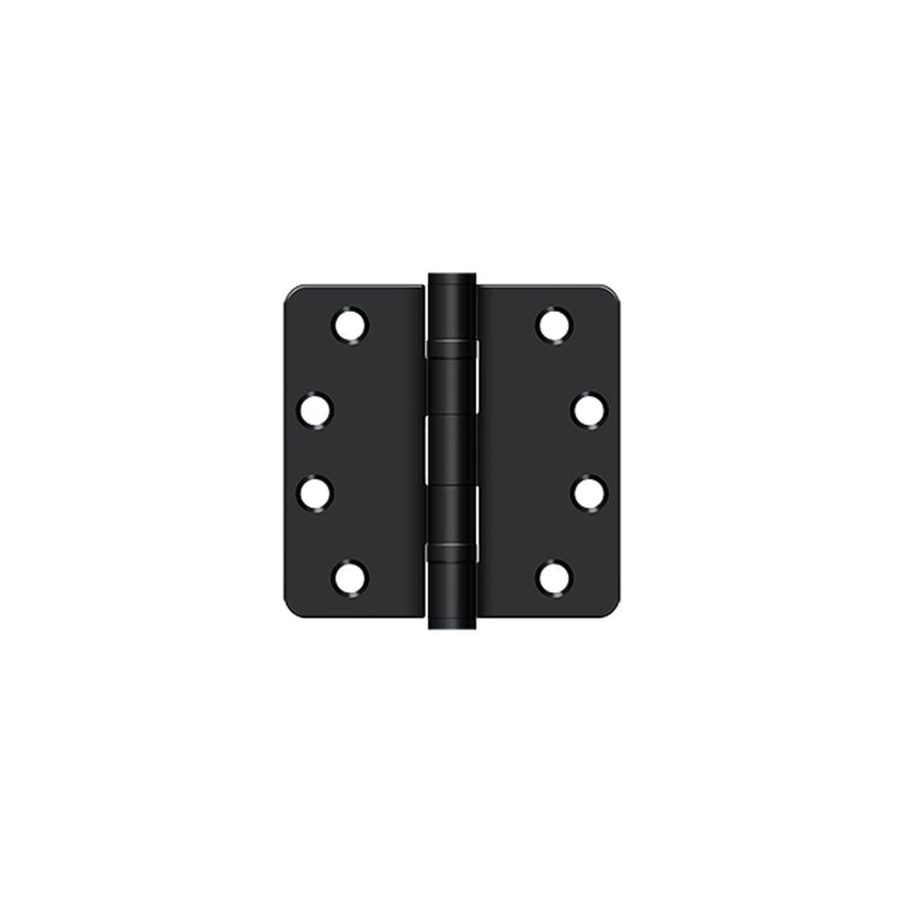 Deltana S44R4HDB1B 4" x 4" x 1/4" Radius Hinge; Heavy Duty; Ball Bearings; Paint Black Finish.