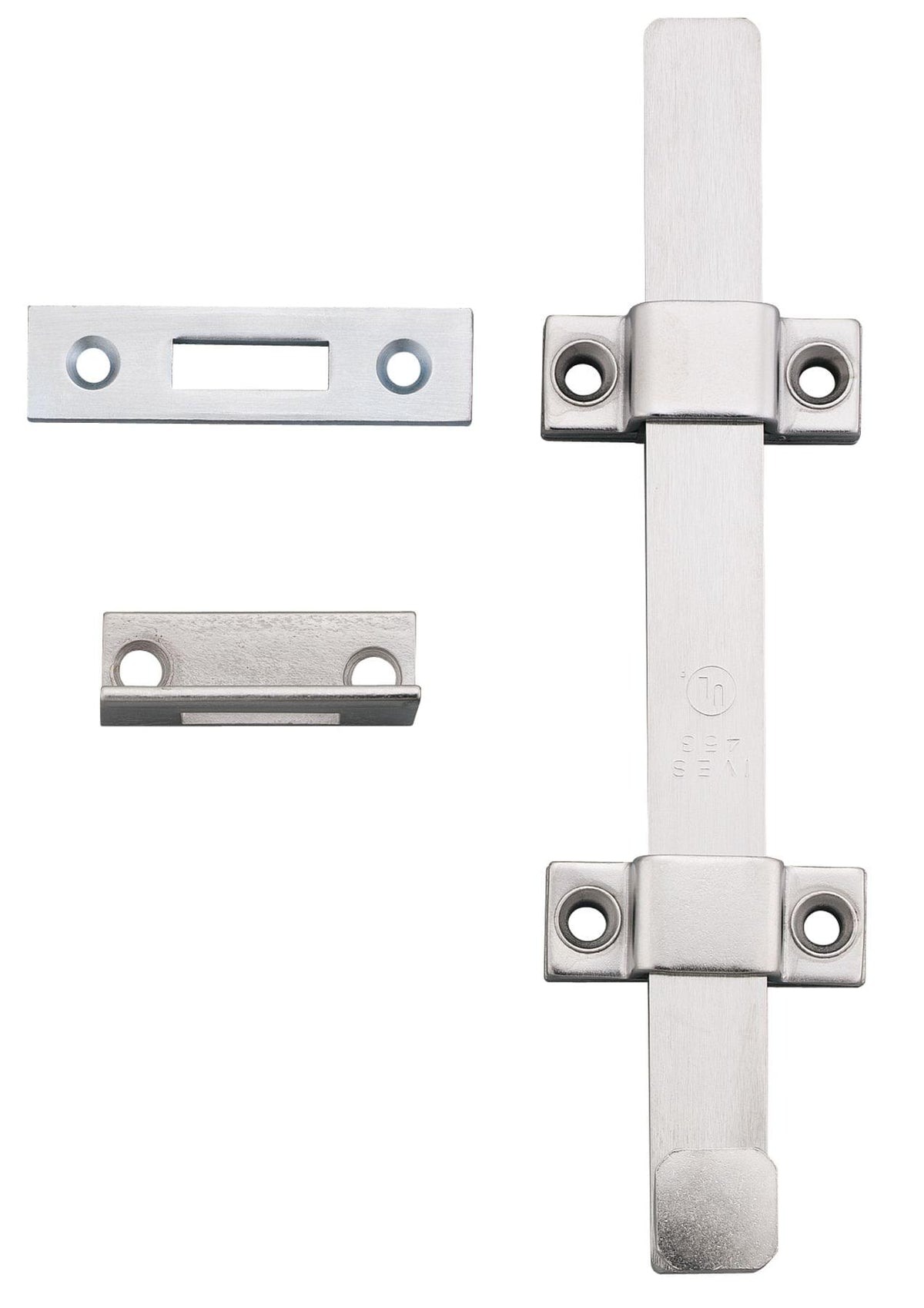 Ives SB45326D12TB 12" UL Surface Bolt Satin Chrome Finish.