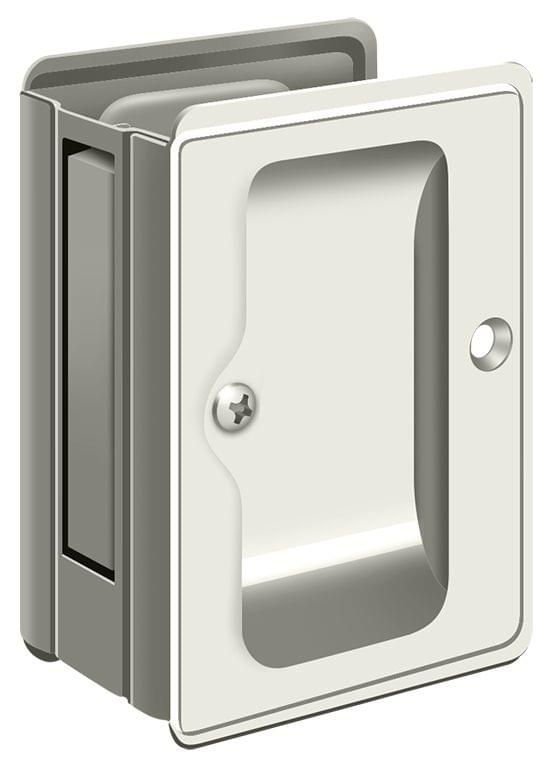 Deltana SDPA325U14 Heavy Duty Pocket Lock; Adjustable; 3-1/4" x 2 1/4" Passage; Bright Nickel Finish.