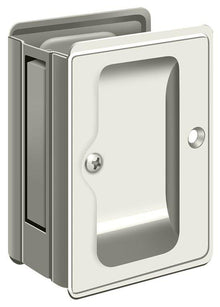 Deltana SDPA325U14 Heavy Duty Pocket Lock; Adjustable; 3-1/4" x 2 1/4" Passage; Bright Nickel Finish.