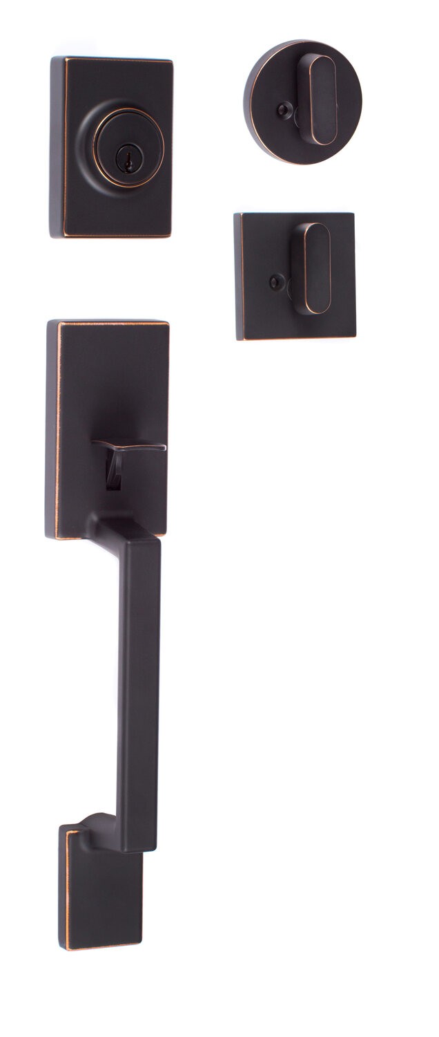 Sure-Loc Modern SH507-S Modern Series Stockholm Single Cylinder Handleset with Square Thumb Turn.