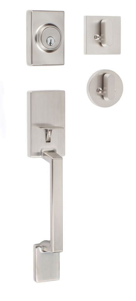 Sure-Loc Modern SH507-S Modern Series Stockholm Single Cylinder Handleset with Square Thumb Turn.