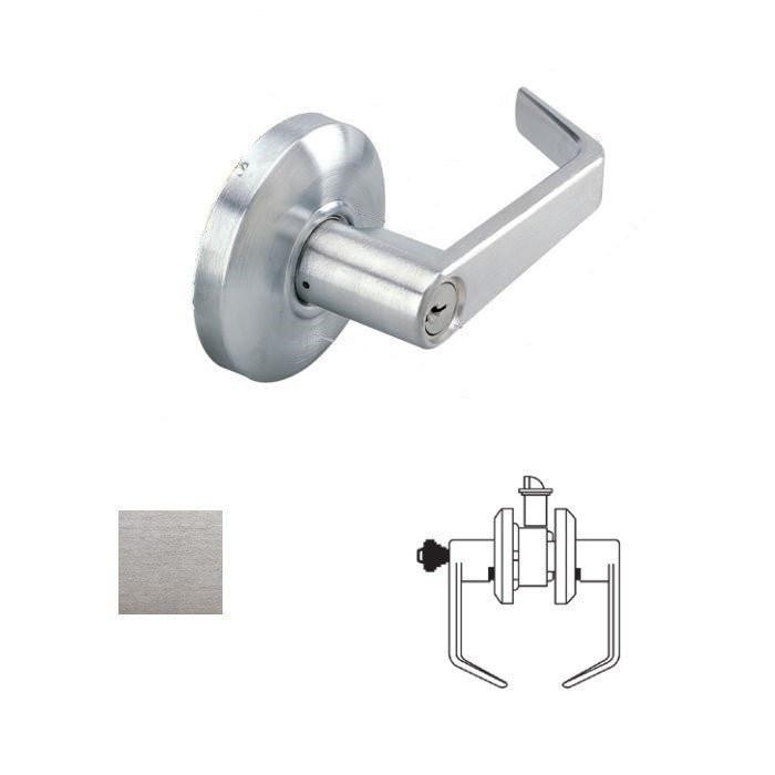 Cal-Royal SL05 Grade 2 Keyed Storeroom Door Lever Lockset with 2-3/4" Backset