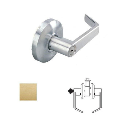 Cal-Royal SL05 Grade 2 Keyed Storeroom Door Lever Lockset with 2-3/4" Backset