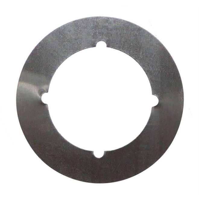 Don-Jo SP1353 3-1/2" Scar Plate with 2-1/8" Hole and Through Bolt Knotches.