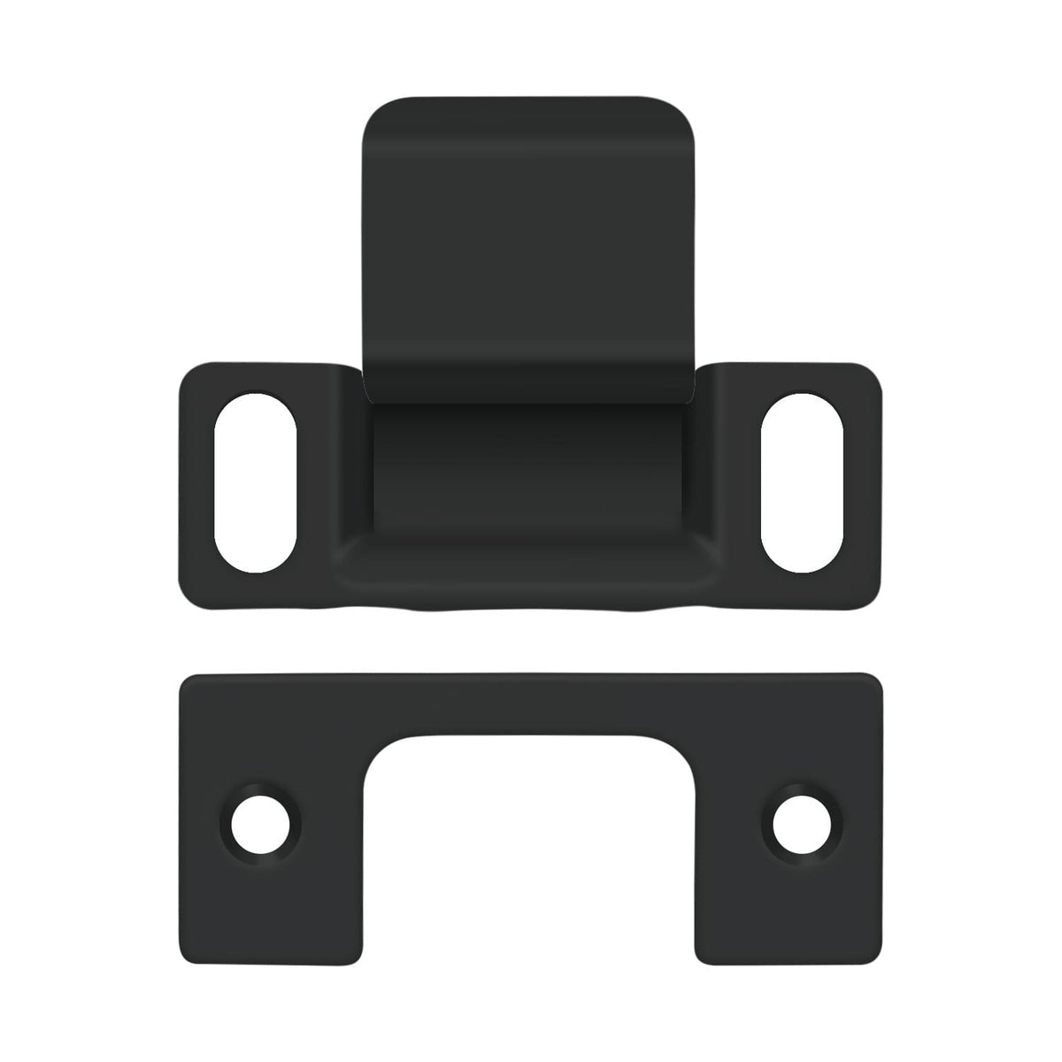 Deltana SP2751U19 Strike Plate; Dust Cup; Adjustable; 2-3/4" x 1-1/4" Black Finish.