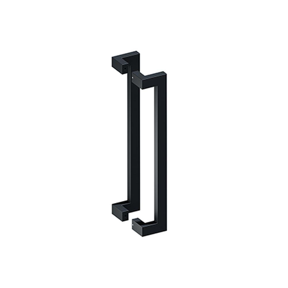 Deltana SSPOBB24U19 24" Back to Back Modern Offset Door Pulls Black Finish.