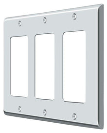 Deltana SWP4740U26 Switch Plate; Triple Rocker; Bright Chrome Finish.