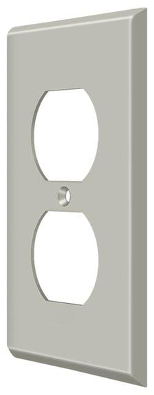 Deltana SWP4752U15 Switch Plate; Double Outlet; Satin Nickel Finish.