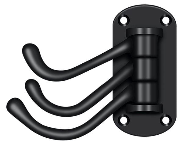 Deltana TSH40U19 Triple Swivel Hook; Heavy Duty; 4" Projection; Black Finish.