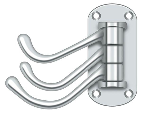 Deltana TSH40U26 Triple Swivel Hook; Heavy Duty; 4" Projection; Bright Chrome Finish.