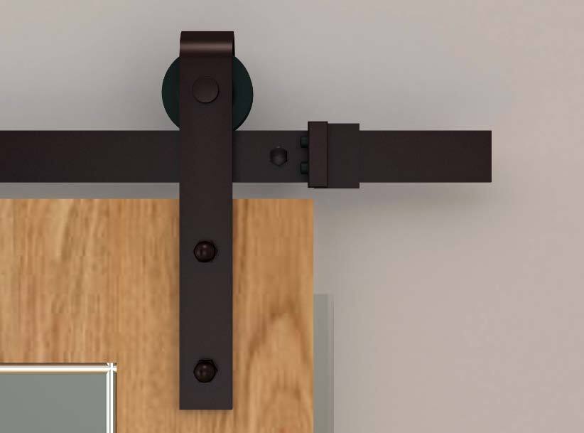 Orca Hardware FTST-6 6' Barn Door-Flat Track Kit With Standard Drop Hangers.