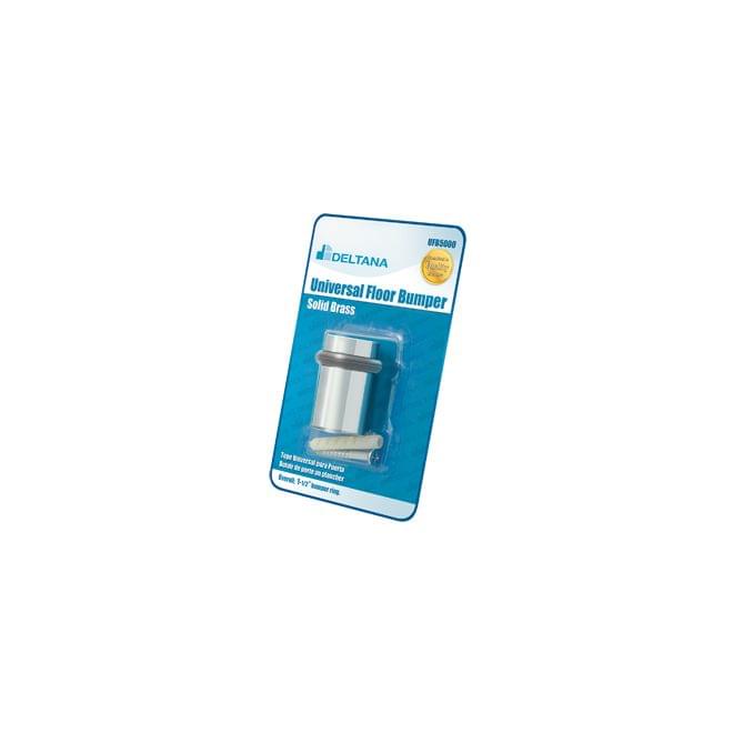 Deltana UFB5000BP26 Universal Floor Bumper Blister Pack; 2"; Bright Chrome Finish.