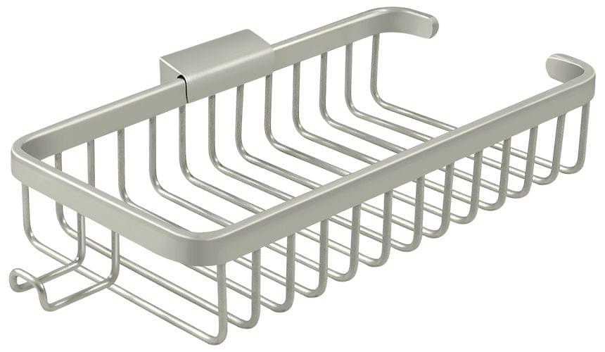 Deltana WBR1052HU15 Wire Basket; 10" Rect with Hook; Satin Nickel Finish.