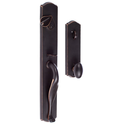 Sure-Loc WS507-SR Wasatch Single Cylinder Handleset with Slickrock Knob Interior Trim