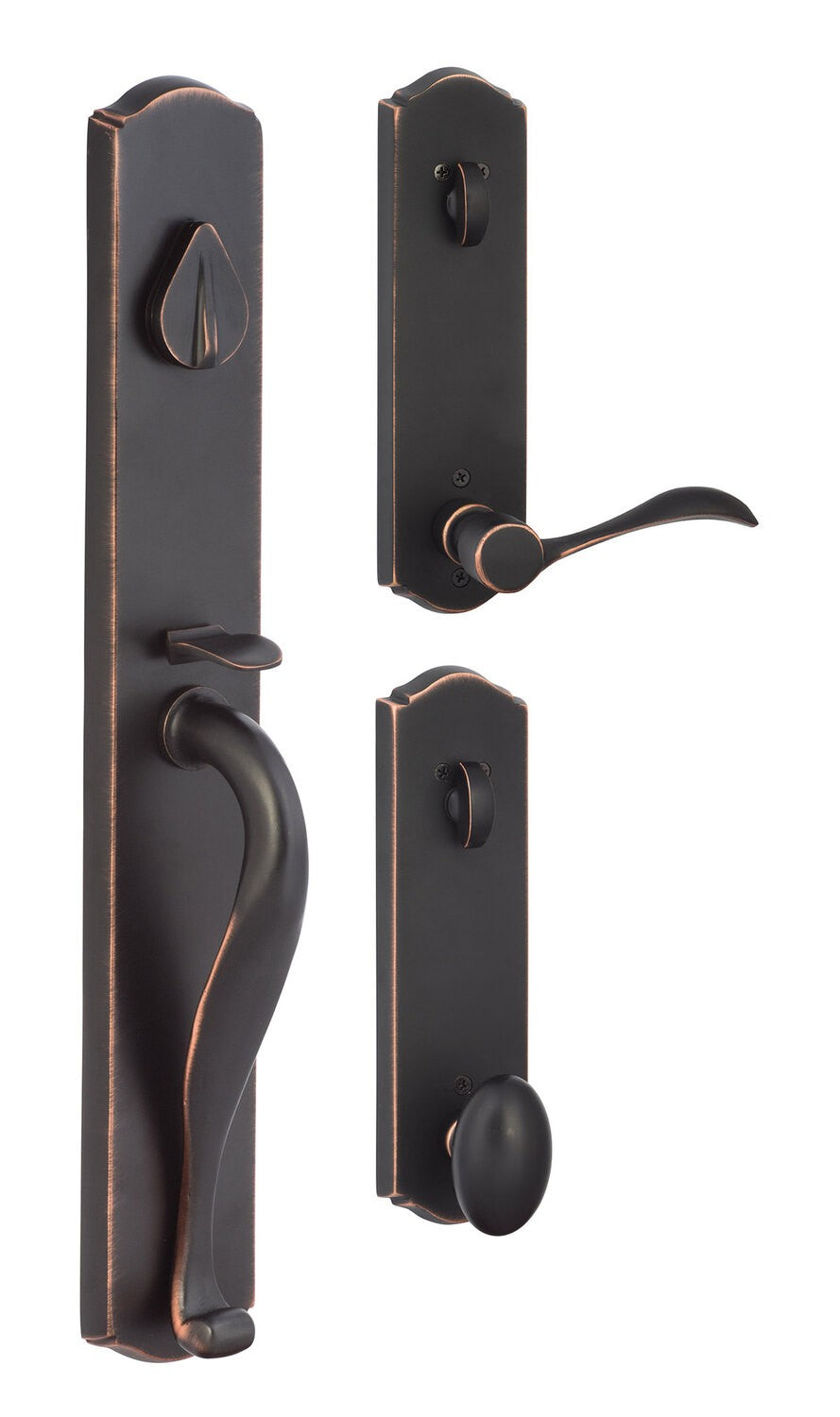 Sure-Loc WS507-SS 11P RH Wasatch Single Cylinder Handleset with Sandstone Right Hand Lever Interior Trim Vintage Bronze