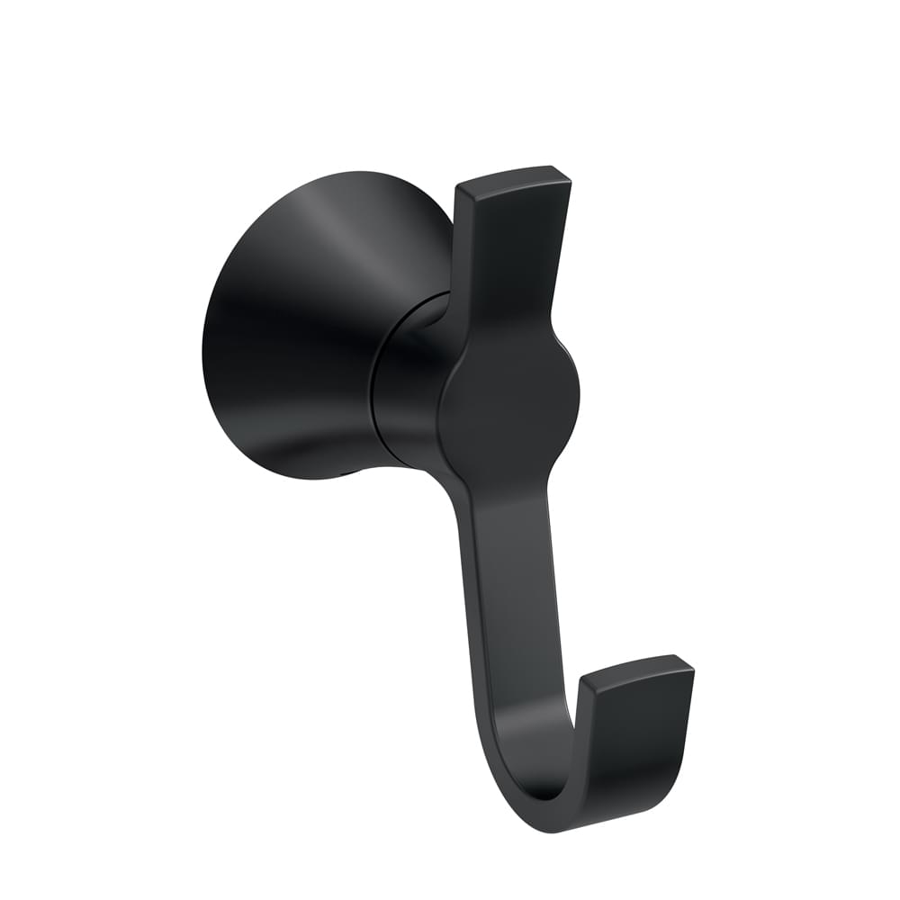 Moen YB0703BL Jase Double Robe Hook Matte Black Finish.