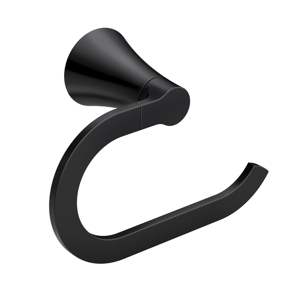 Moen YB0786BL Jase Open Towel Ring Matte Black Finish.
