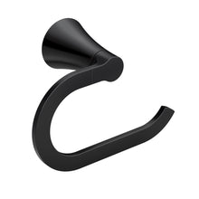 Moen YB0786BL Jase Open Towel Ring Matte Black Finish.