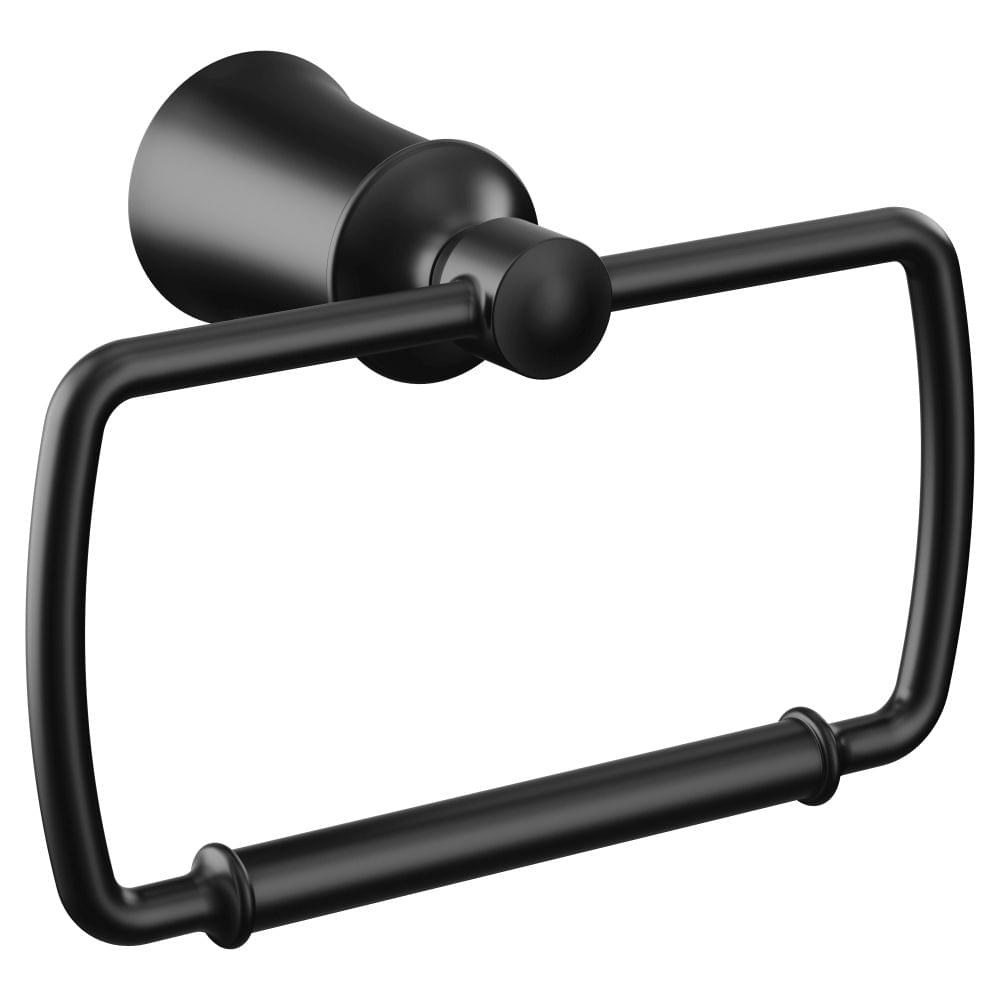 Moen YB2186BL Dartmoor Towel Ring Matte Black Finish.