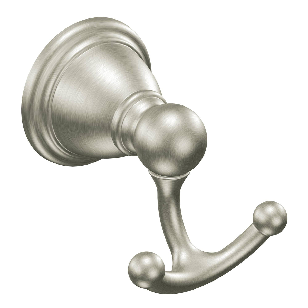 Moen YB2203BN Brantford Double Robe Hook Brushed Nickel Finish.