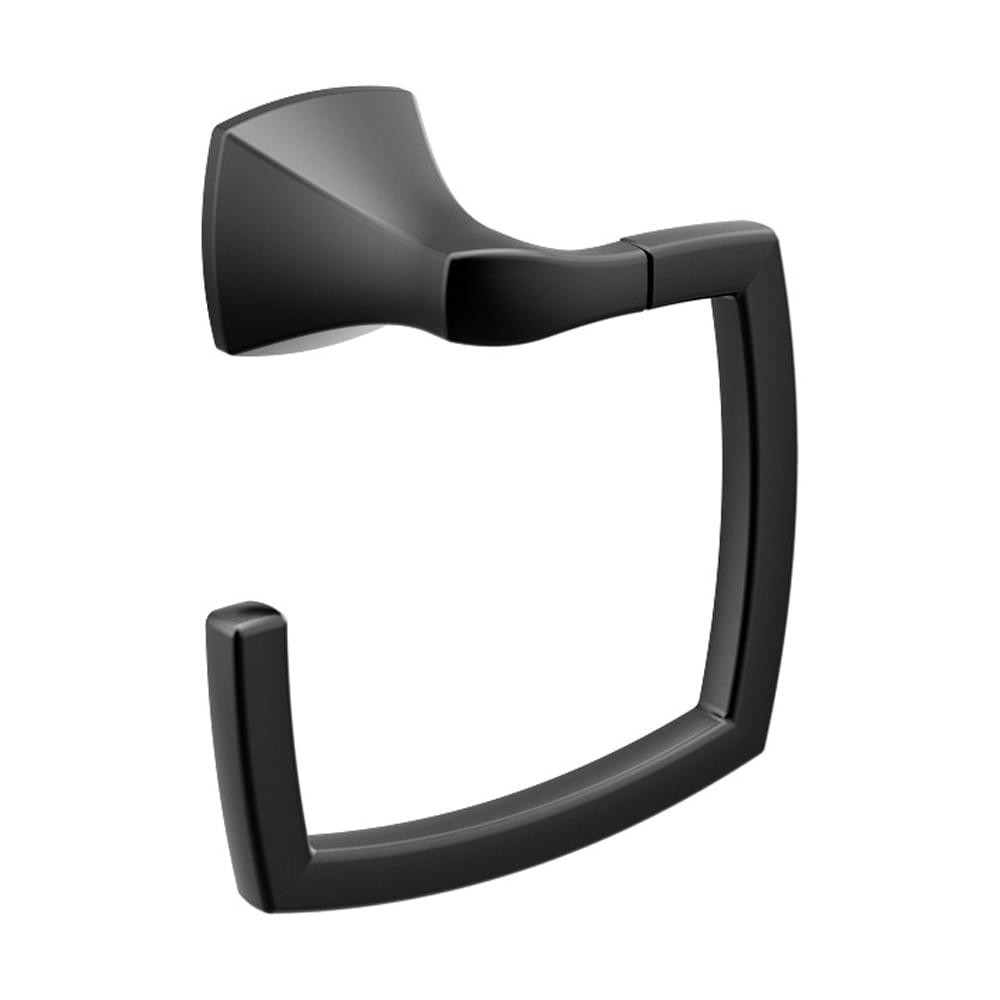 Moen YB5186BL Voss Towel Ring Matte Black Finish.