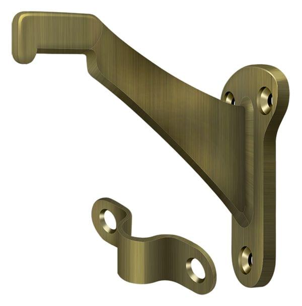 Deltana ZHRBB325U5 Hand Rail Brackets; Zinc 3-1/4" Projection; Antique Brass Finish.