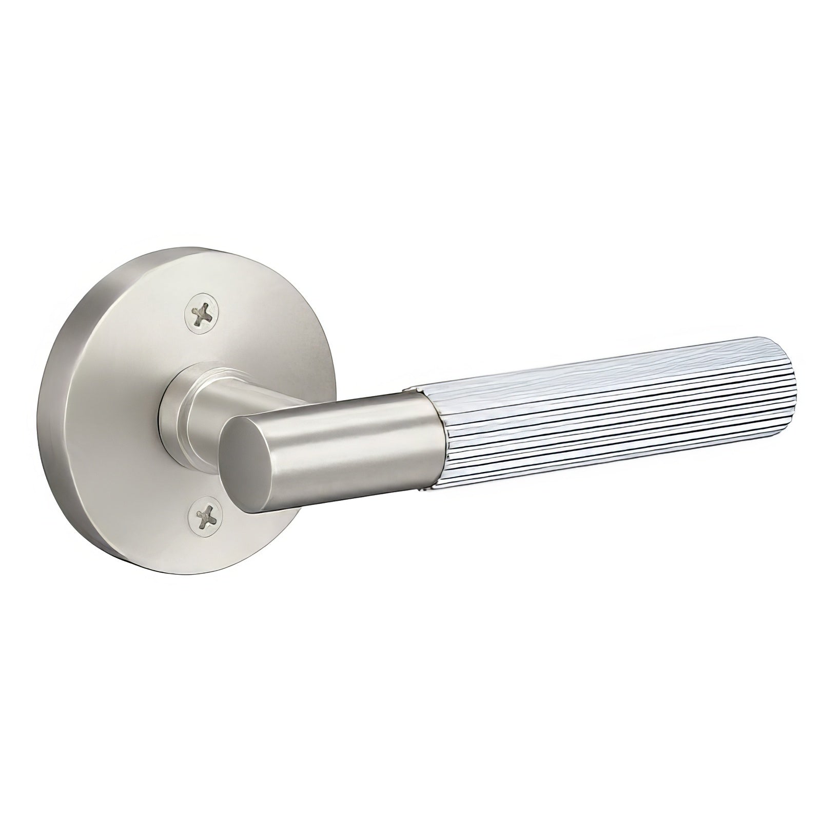 Sure-Loc AP100-RD-GRIP-SKN Straight Knurled Grip Dummy Door Lever with Aspra Round Rosette.