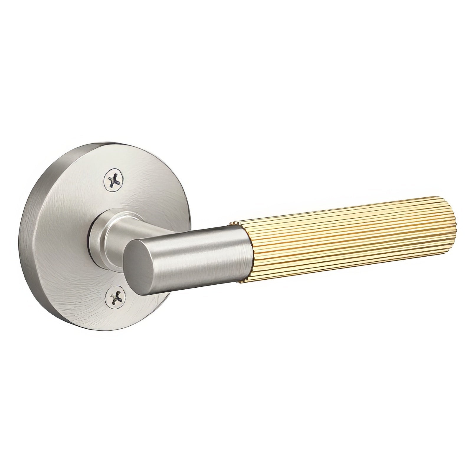 Sure-Loc AP100-RD-GRIP-SKN Straight Knurled Grip Dummy Door Lever with Aspra Round Rosette.