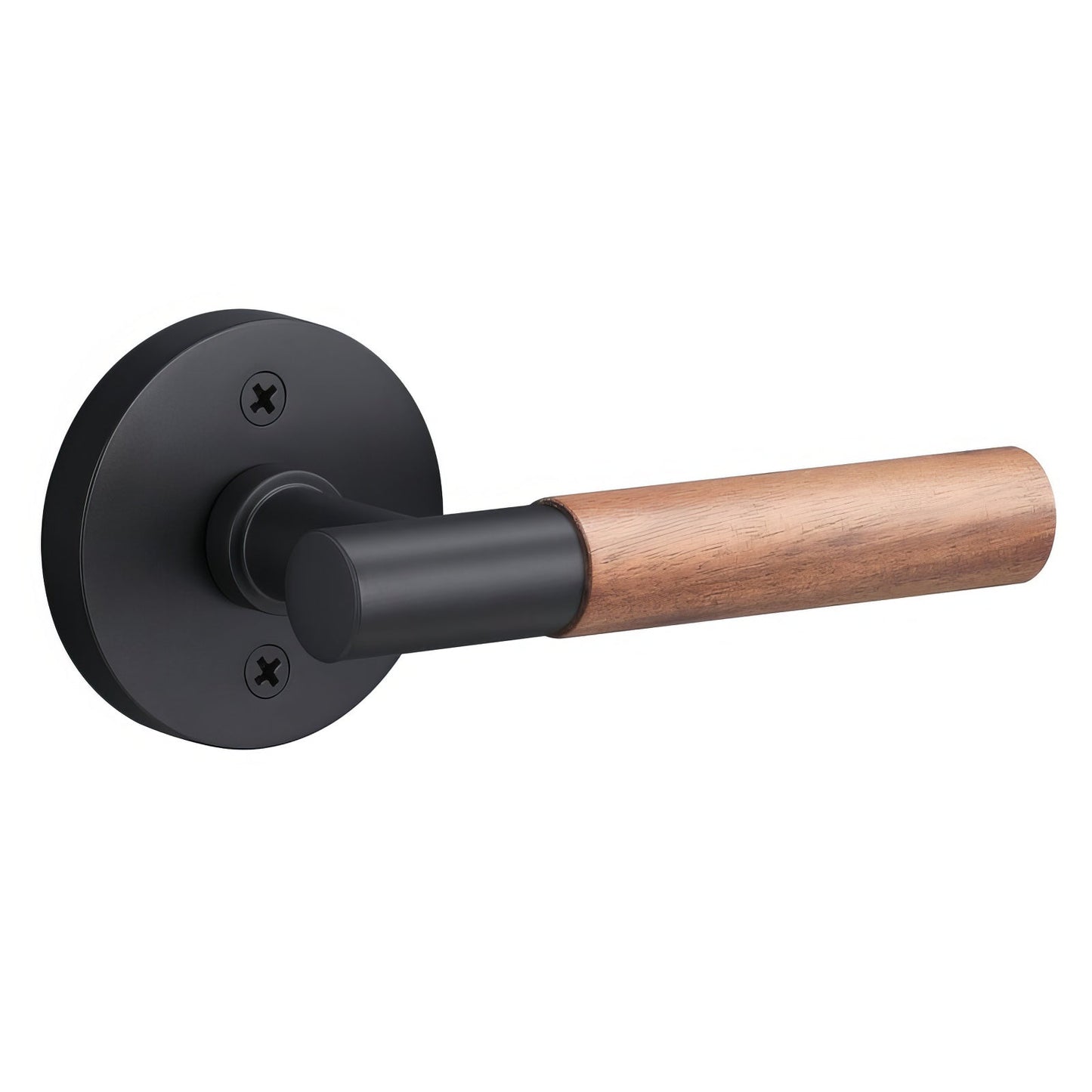 Sure-Loc AP100-RD-GRIP-WN Walnut Grip Dummy Door Lever with Aspra Round Rosette.