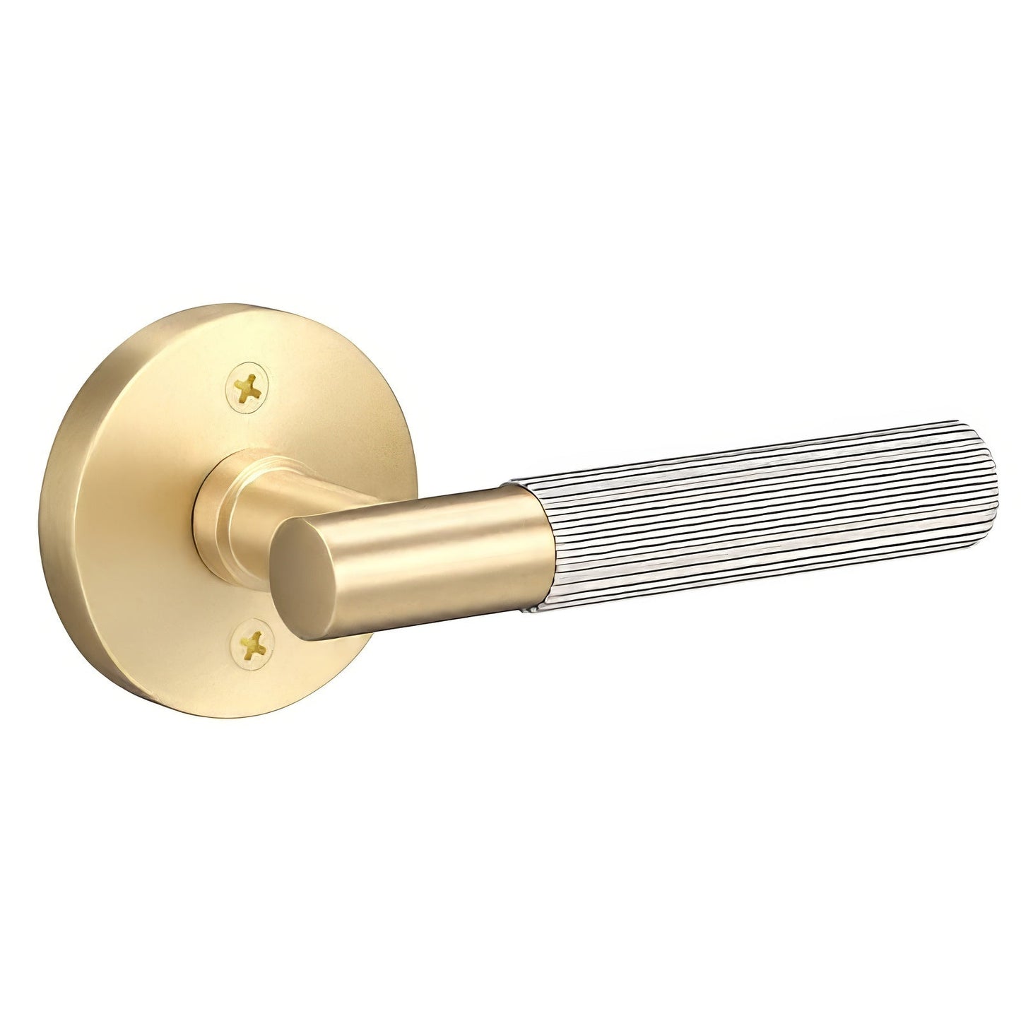 Sure-Loc AP100-RD-GRIP-SKN Straight Knurled Grip Dummy Door Lever with Aspra Round Rosette.