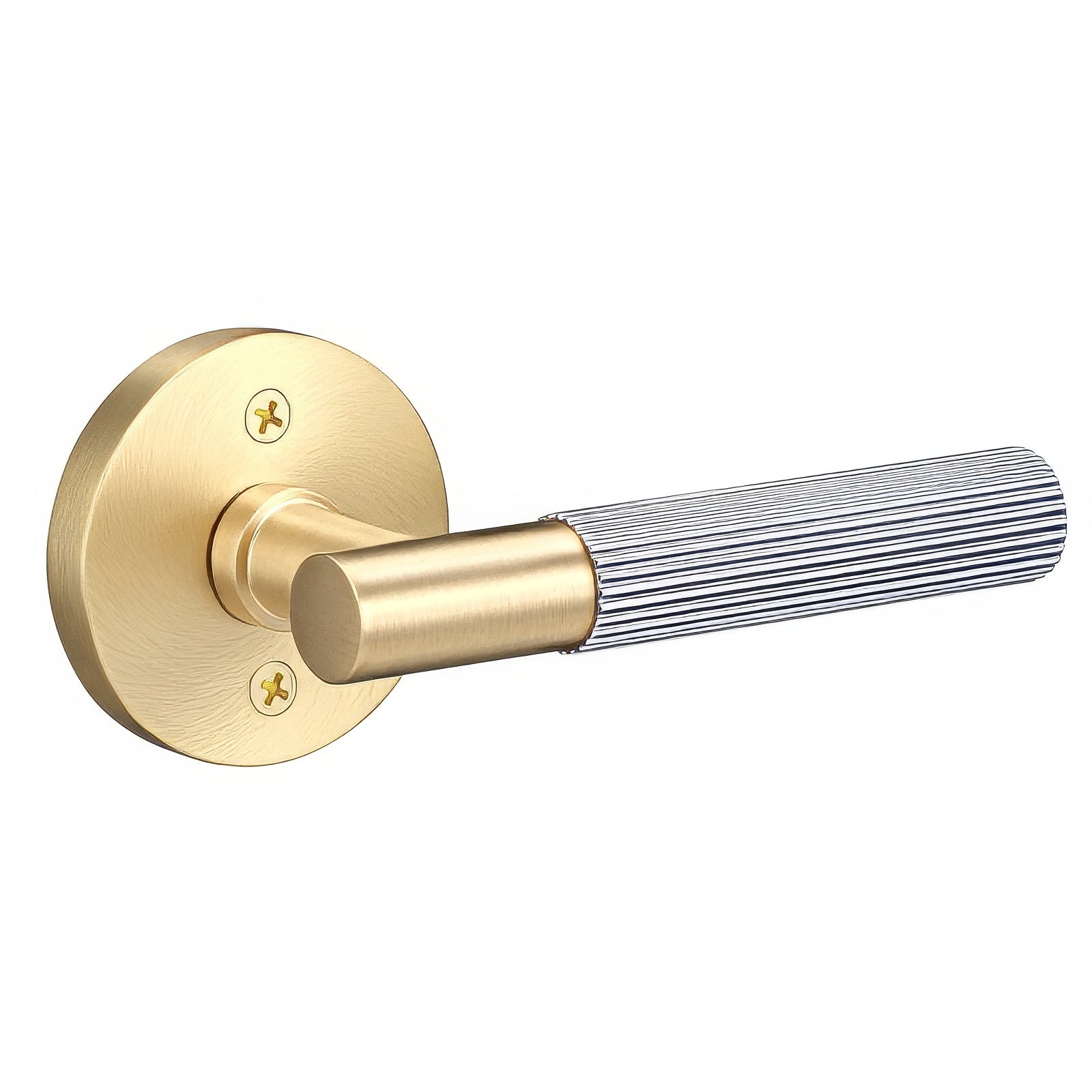 Sure-Loc AP100-RD-GRIP-SKN Straight Knurled Grip Dummy Door Lever with Aspra Round Rosette.