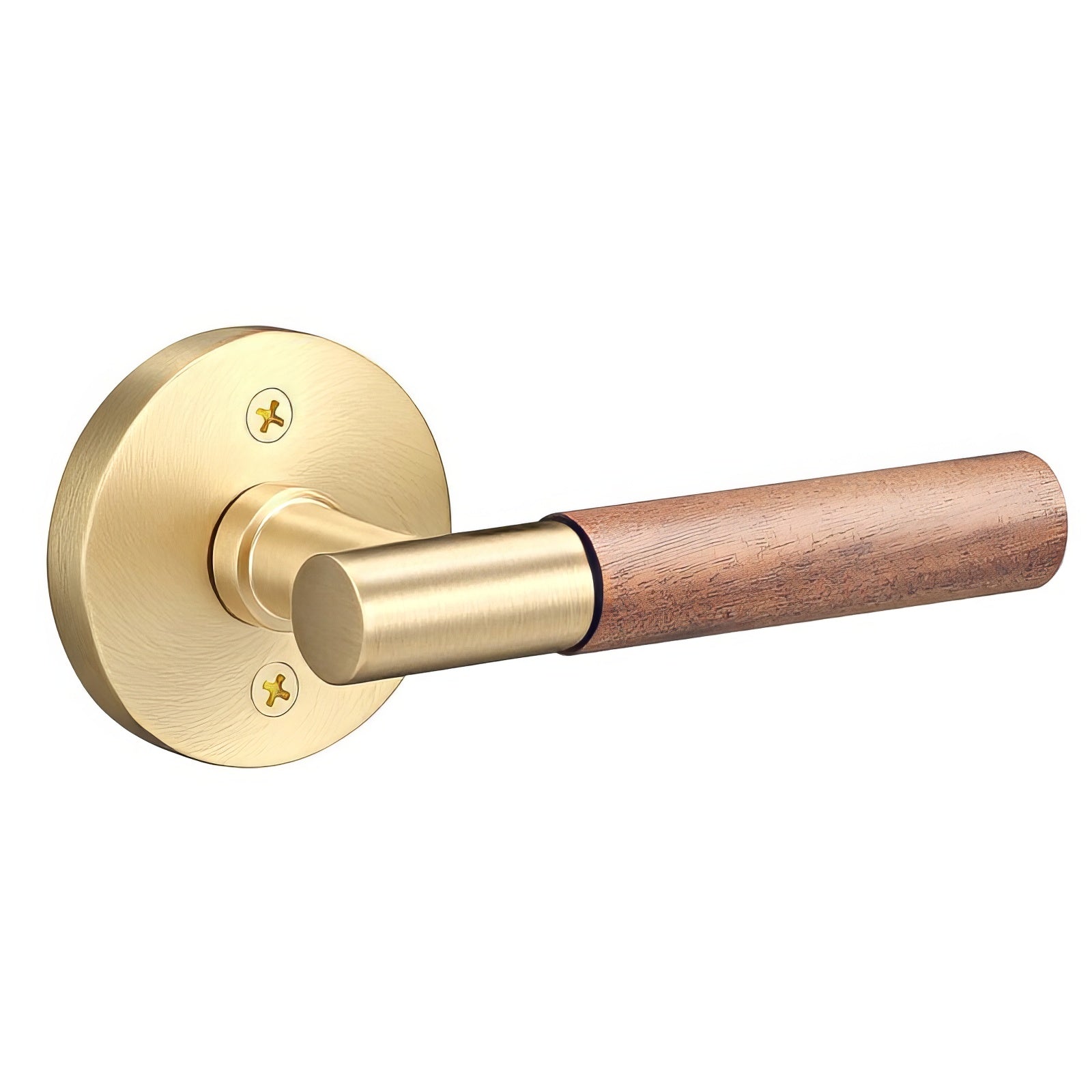 Sure-Loc AP100-RD-GRIP-WN Walnut Grip Dummy Door Lever with Aspra Round Rosette.