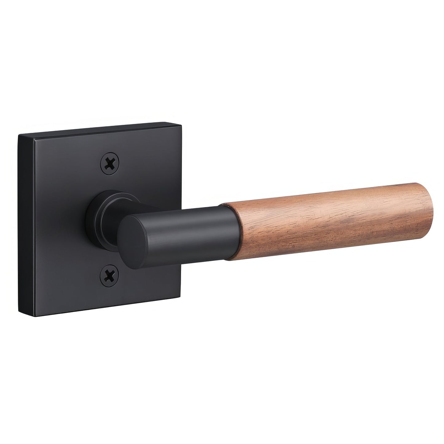 Sure-Loc AP100-SQ-GRIP-WN Walnut Grip Dummy Door Lever with Aspra Square Rosette.