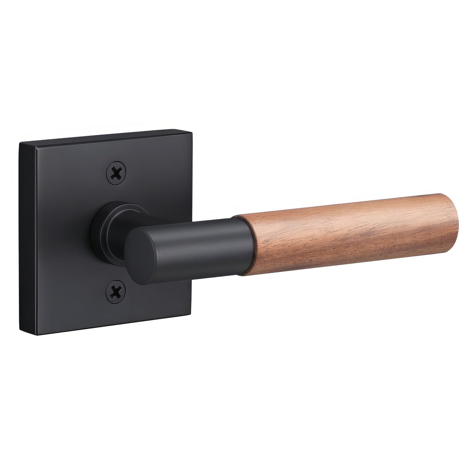 Sure-Loc AP100-SQ-GRIP-WN Walnut Grip Dummy Door Lever with Aspra Square Rosette.