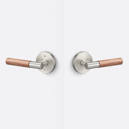 Sure-Loc AP101-RD-GRIP-WN Walnut Grip Passage Door Lever with Aspra Round Rosette.
