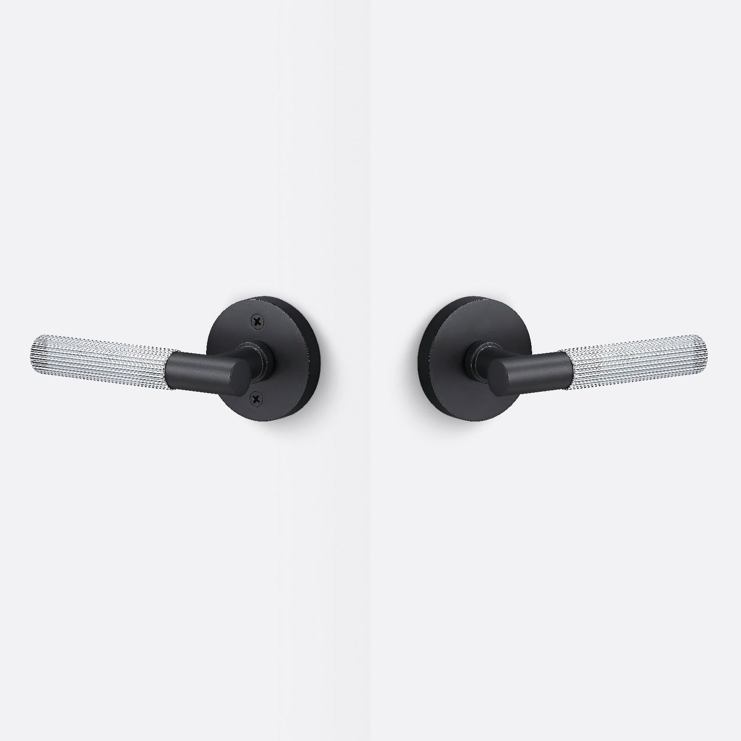 Sure-Loc AP101-RD-GRIP-KN Straight Knurled Grip Passage Door Lever with Aspra Round Rosette.