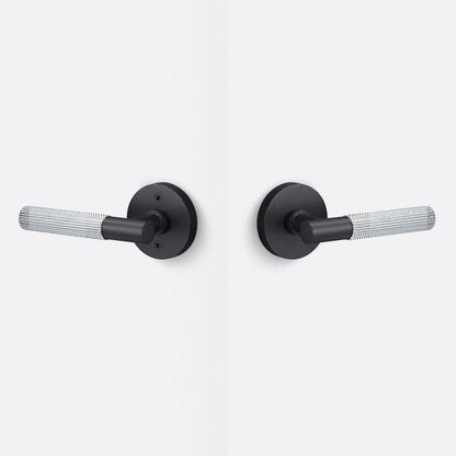 Sure-Loc AP101-RD-GRIP-KN Straight Knurled Grip Passage Door Lever with Aspra Round Rosette.