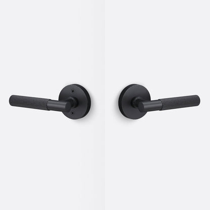 Sure-Loc AP101-RD-GRIP-KN Straight Knurled Grip Passage Door Lever with Aspra Round Rosette.