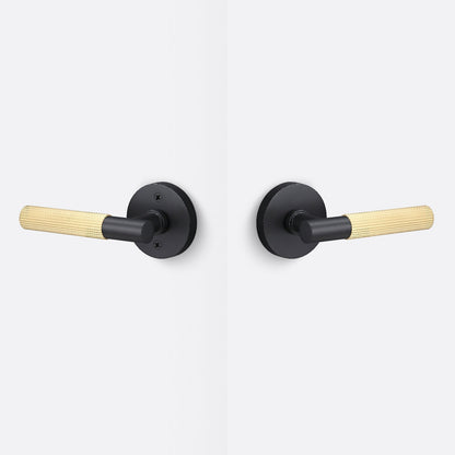 Sure-Loc AP101-RD-GRIP-KN Straight Knurled Grip Passage Door Lever with Aspra Round Rosette.