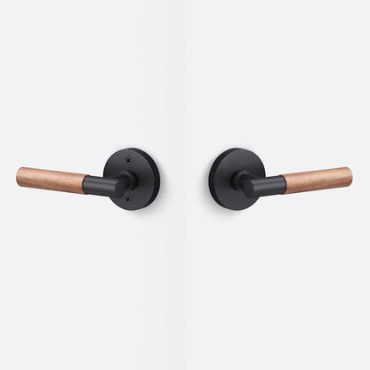 Sure-Loc AP101-RD-GRIP-WN Walnut Grip Passage Door Lever with Aspra Round Rosette.
