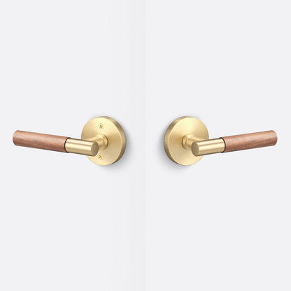 Sure-Loc AP101-RD-GRIP-WN Walnut Grip Passage Door Lever with Aspra Round Rosette