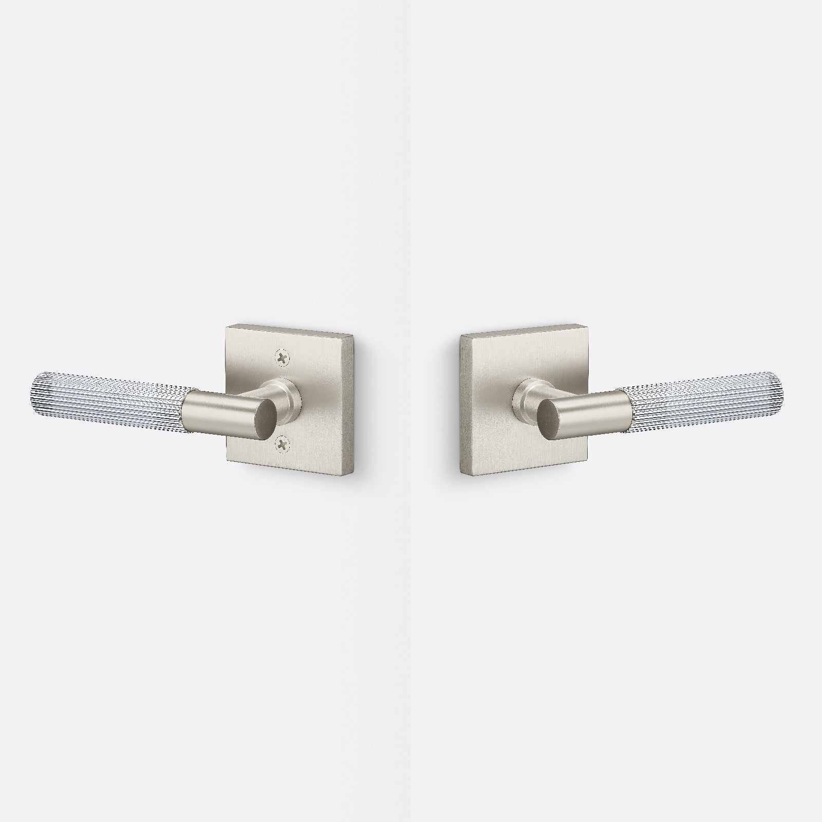 Sure-Loc AP101-SQ-GRIP-SKN Straight Knurled Grip Passage Door Lever with Aspra Square Rosette